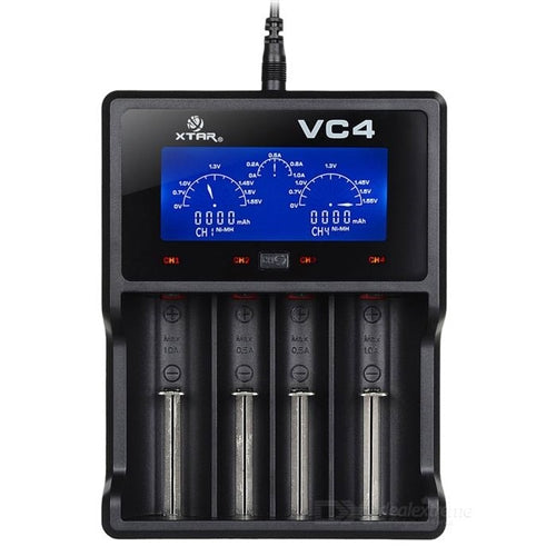 xtar vc4 4 slot smart charger with lcd screen