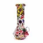 6'' Crimson Skull Prism Hex Bong, 6'' Crimson Skull Prism Hex Bong