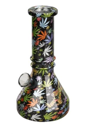 6” Kush Leaf Vivid Vault Beaker Bong