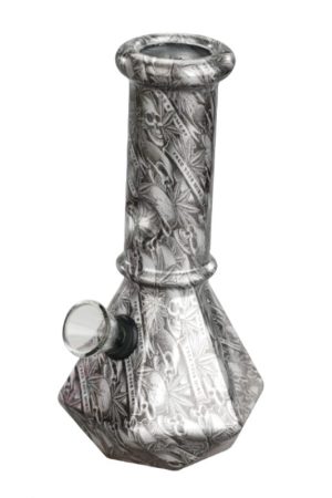 6” Skull Emblem Prism Hex Bong Series