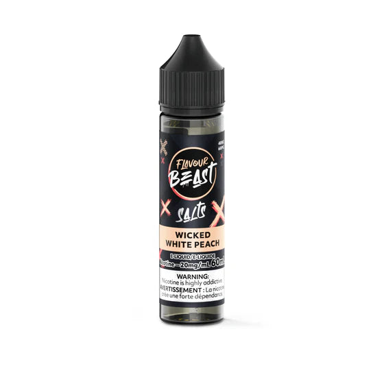 Flavour Beast E-Liquid 60mL Salts - Wicked White Peach, Flavour Beast E-Liquid 60mL Salts - Wicked White Peach,