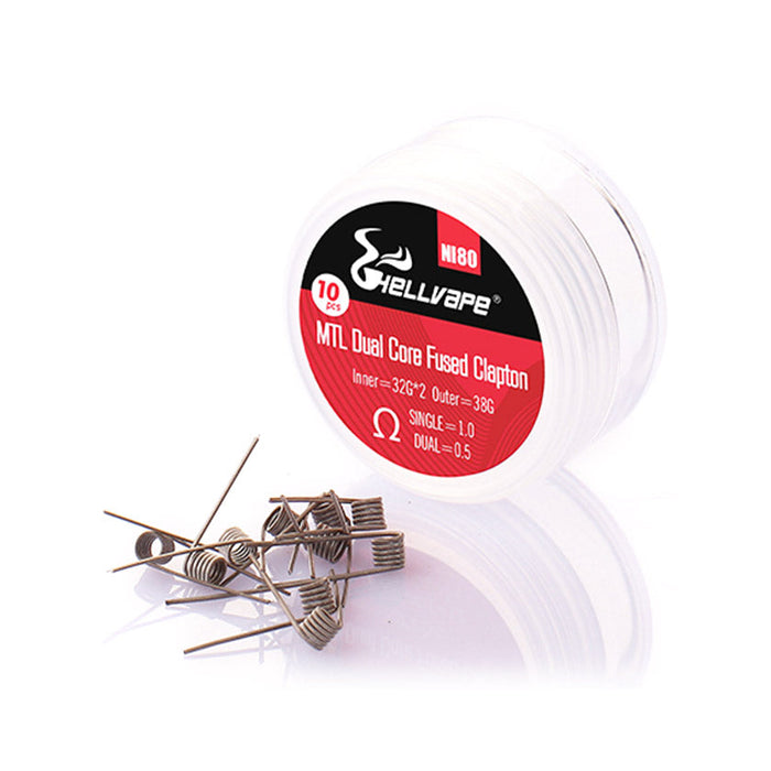 Hellvape Ni80 Fused Clapton Pre-built Coils MTL, Dual, Triple & Quad, 2 Hellvape Ni80 Fused Clapton Pre-built Coils MTL, Dual, Triple & Quad,