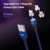 Kumiho K1 3 in 1 Magnetic 3A Braided Fast Charge Sync Cable Lightning, Mirco-USB, USB Type-C,