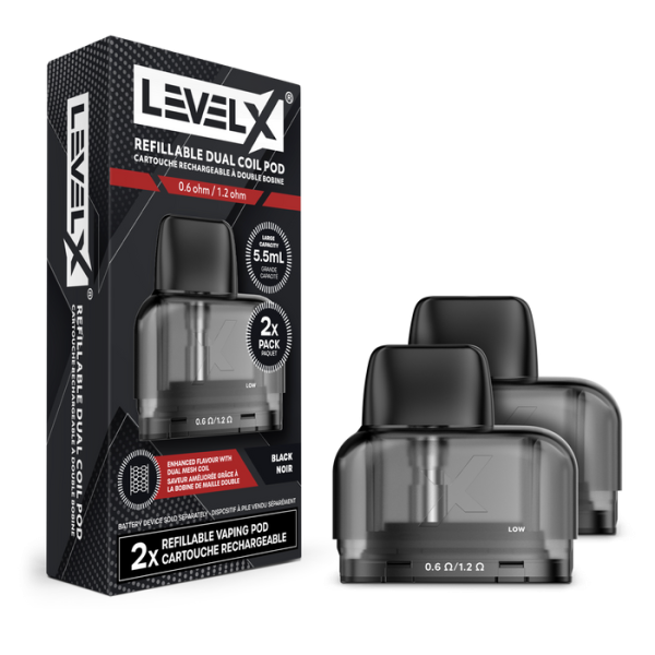 Level X Refillable Dual Coil Pod 5.5mL (2 Pack),