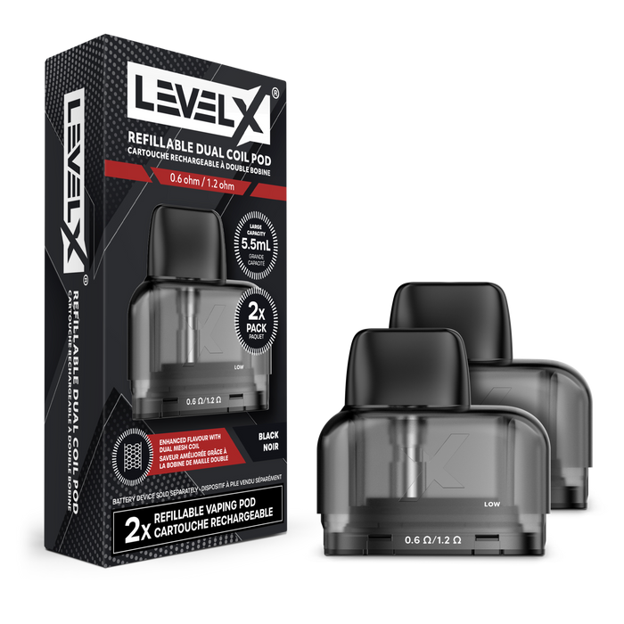 Level X Refillable Dual Coil Pod 5.5mL (2 Pack),