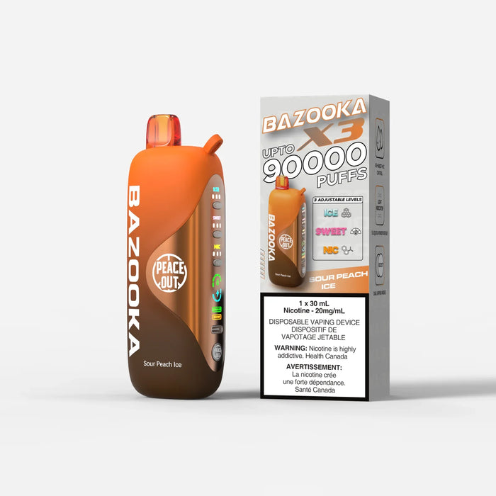 Peace Out Bazooka X3 Disposable Vape 30mL, Peace Out Bazooka X3 Disposable Vape 30mL,