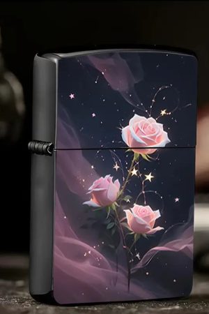 Pink Rose Lighter Refillable Lighter Case