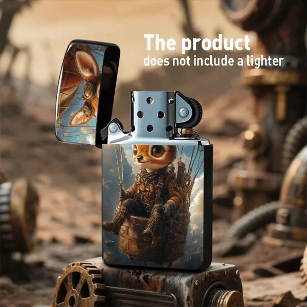 Steampunk Bunny & Gears Art Metal Lighter Shell,