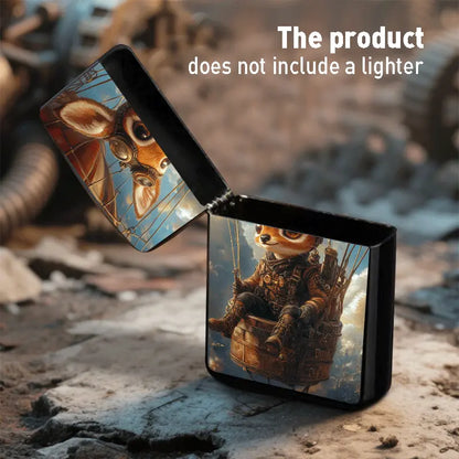 Steampunk Bunny & Gears Art Metal Lighter Shell,