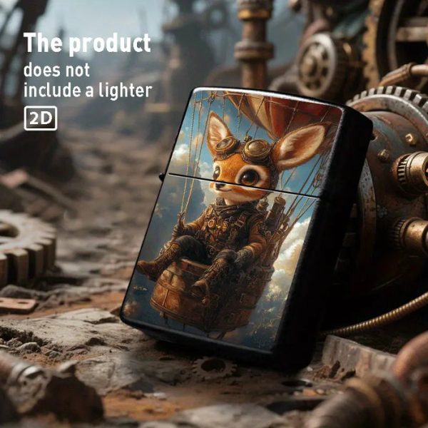 Steampunk Bunny & Gears Art Metal Lighter Shell,