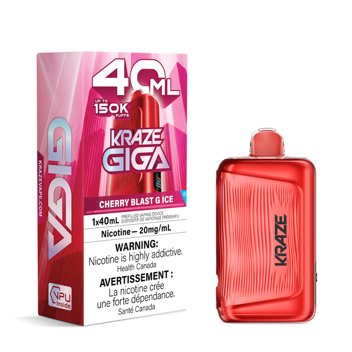 kraze giga rechargeable disposable vape 40ml Kraze Giga Rechargeable Disposable Vape 40mL