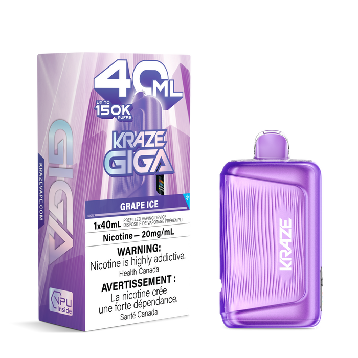 kraze giga rechargeable disposable vape 40ml Kraze Giga Rechargeable Disposable Vape 40mL