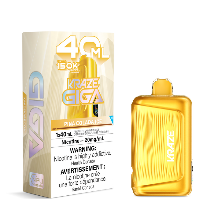 kraze giga rechargeable disposable vape 40ml Kraze Giga Rechargeable Disposable Vape 40mL