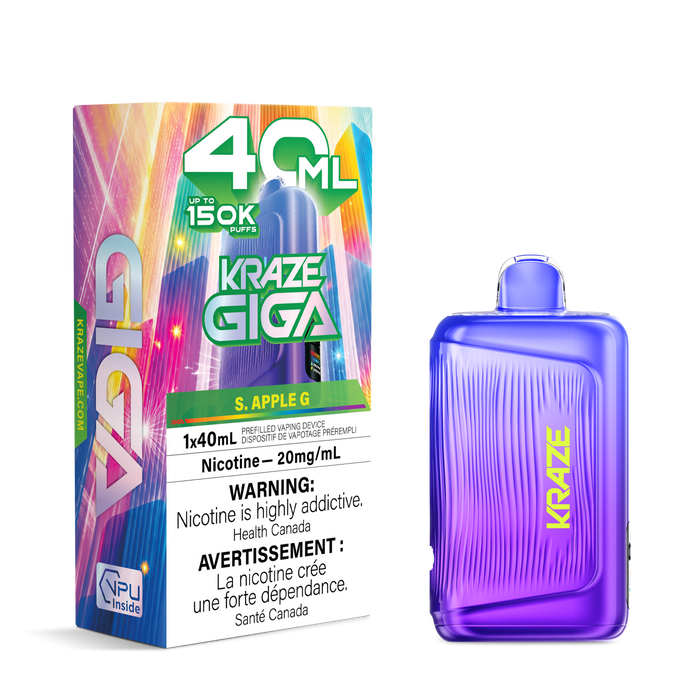 kraze giga rechargeable disposable vape 40ml Kraze Giga Rechargeable Disposable Vape 40mL