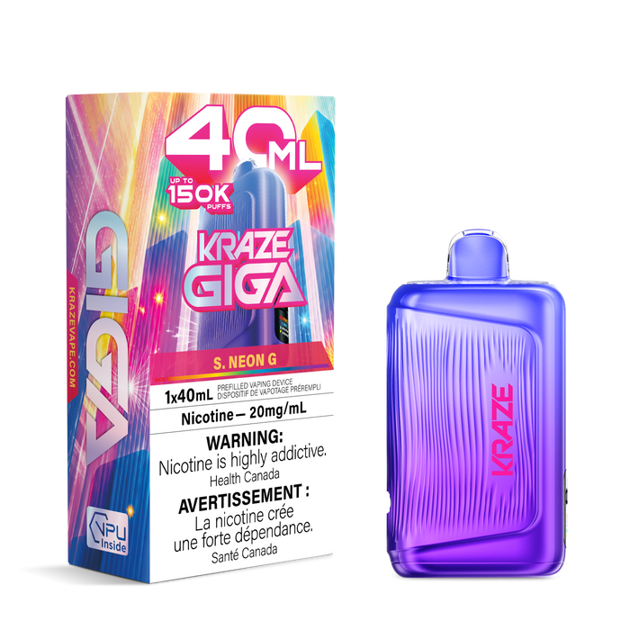 kraze giga rechargeable disposable vape 40ml Kraze Giga Rechargeable Disposable Vape 40mL