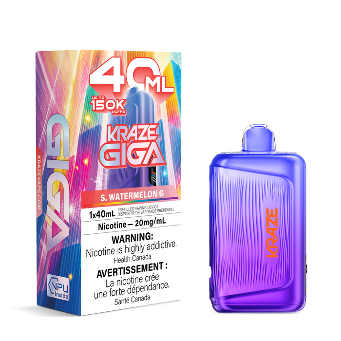 kraze giga rechargeable disposable vape 40ml Kraze Giga Rechargeable Disposable Vape 40mL